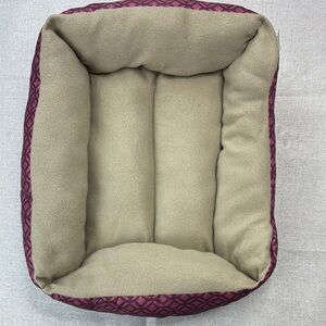 Cozy Tan and Pink Pet Small Bed